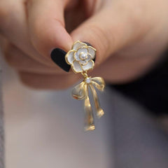 Camellia Bow Earrings Women Ear Jewelry Stud Earrings For Girls