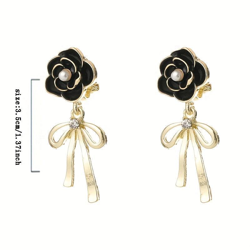 Camellia Bow Earrings Women Ear Jewelry Stud Earrings For Girls