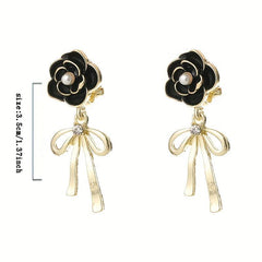 Camellia Bow Earrings Women Ear Jewelry Stud Earrings For Girls
