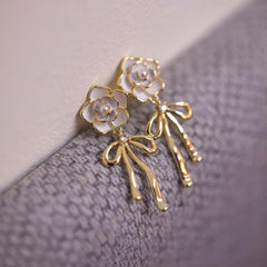 Camellia Bow Earrings Women Ear Jewelry Stud Earrings For Girls