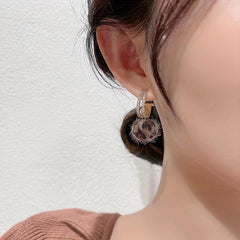 Advanced Leopard Print Fur Ball Earrings