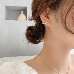 Niche Light Earrings Rhinestone Flower Butterfly Stud Earrings