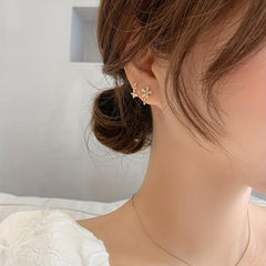 Niche Light Earrings Rhinestone Flower Butterfly Stud Earrings