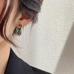 Green Beaded Hoop Earrings for Unique Style
