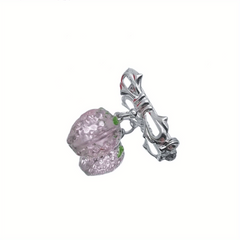 Summer Heart Strawberry Brooch for Girls