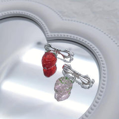 Summer Heart Strawberry Brooch for Girls