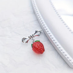 Summer Heart Strawberry Brooch for Girls