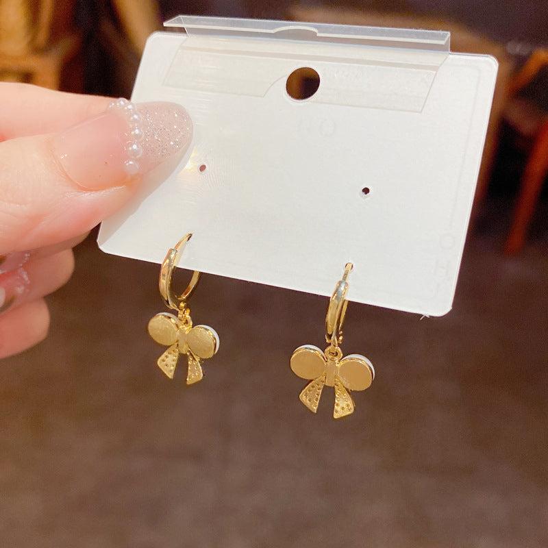 Bow Pearl Earrings Sweet Ear Jewelry