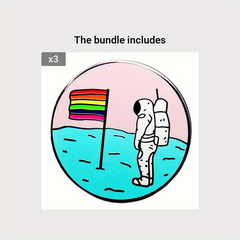 Rainbow Flag Astronaut Pin EQUALITY Letter Brooch