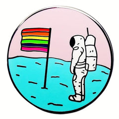 Rainbow Flag Astronaut Pin EQUALITY Letter Brooch