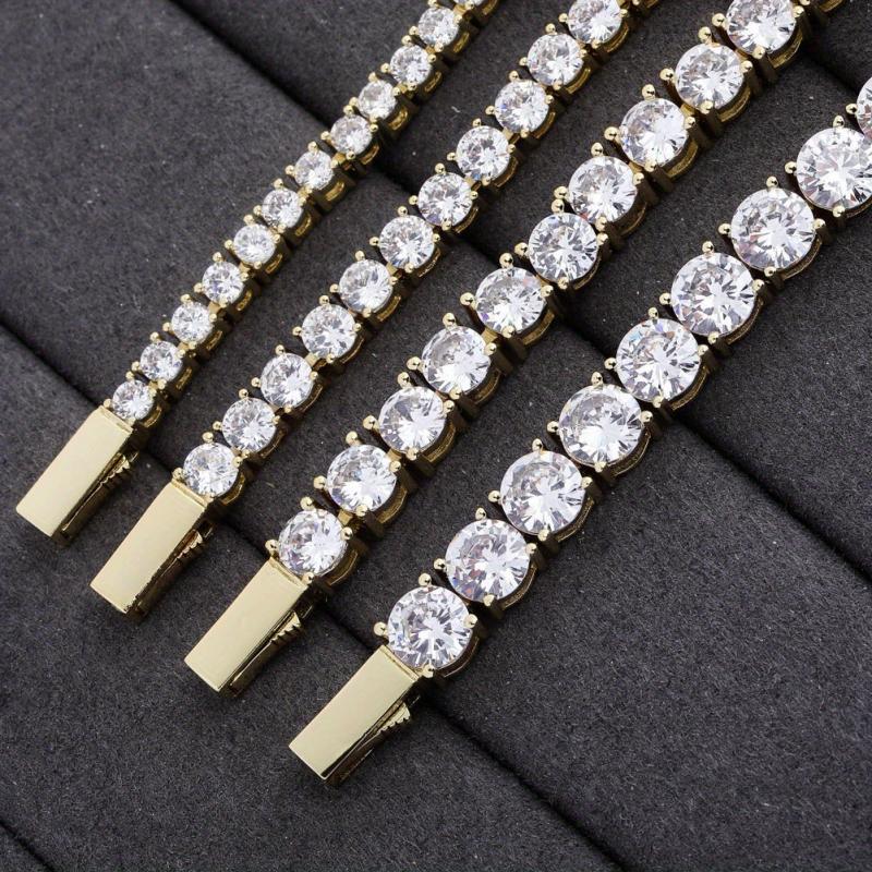 Men's Hip Hop Tennis Chain Bracelet with Zircon Inlay