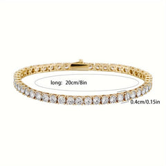 Men's Hip Hop Tennis Chain Bracelet with Zircon Inlay