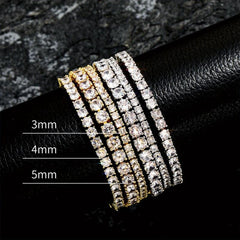 Men's Hip Hop Tennis Chain Bracelet with Zircon Inlay
