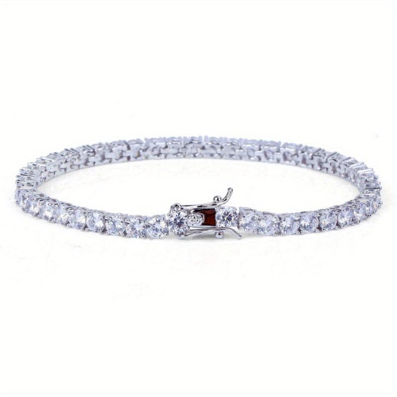 Men's Hip Hop Tennis Chain Bracelet with Zircon Inlay