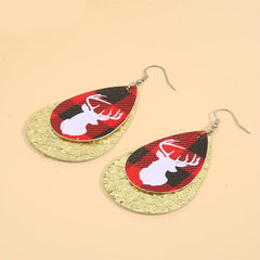 Christmas Elk Teardrop Earrings Women Holiday Jewelry