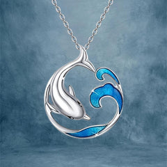 Gemstone Dolphin Necklace - Marine Animal Necklace - Perfect Gift For Girls