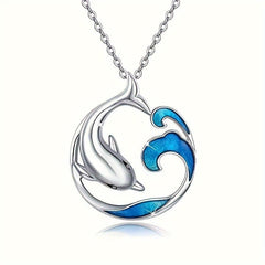 Gemstone Dolphin Necklace - Marine Animal Necklace - Perfect Gift For Girls