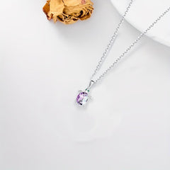 Cartoon Turtle Crystal Love Pendant Necklace Animal Jewelry