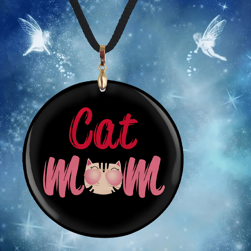 Cat Mom Pendant Necklace Adjustable Family Halloween Christmas Anniversary Gift