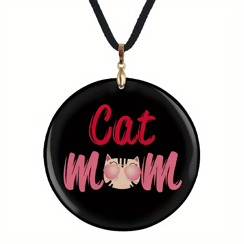 Cat Mom Pendant Necklace Adjustable Family Halloween Christmas Anniversary Gift