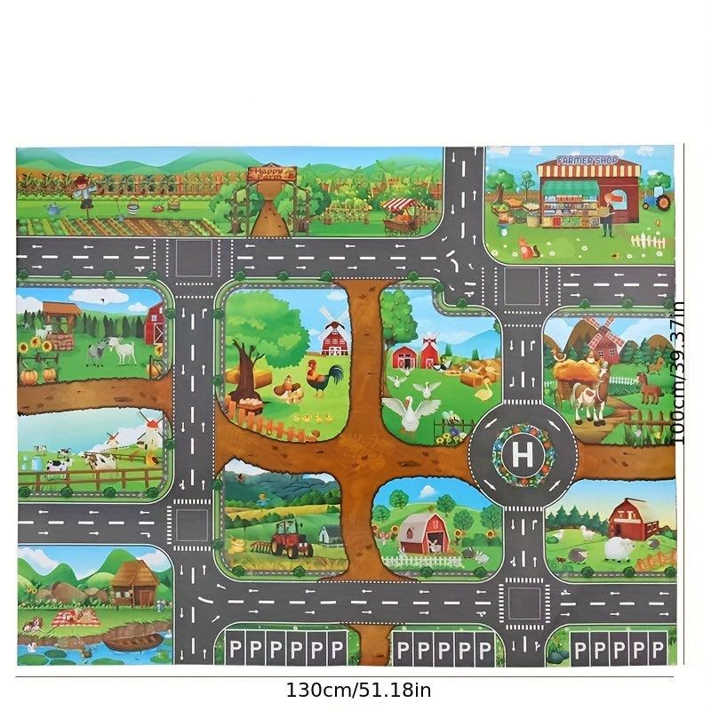 Christmas Toys Game Mat Play House Traffic Road Signs Car Model Parking