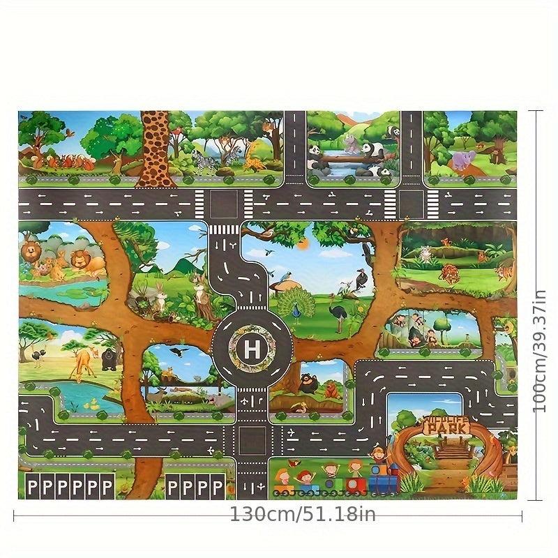 Christmas Toys Game Mat Play House Traffic Road Signs Car Model Parking