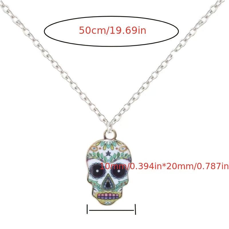 Skull Ghost Head Necklace for Halloween Party