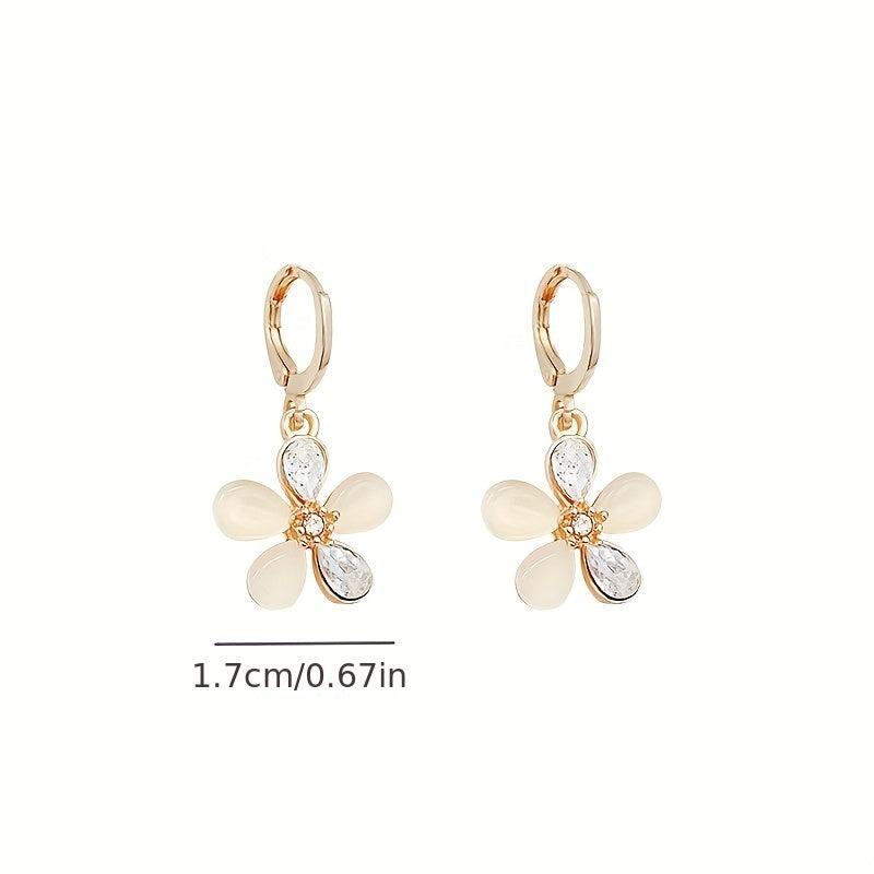Opal Stone Flower Earrings Women's Earrings Anniversary Gift