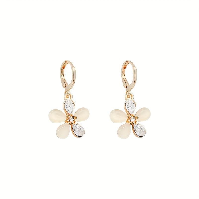 Opal Stone Flower Earrings Women's Earrings Anniversary Gift