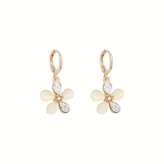 Opal Stone Flower Earrings Women's Earrings Anniversary Gift