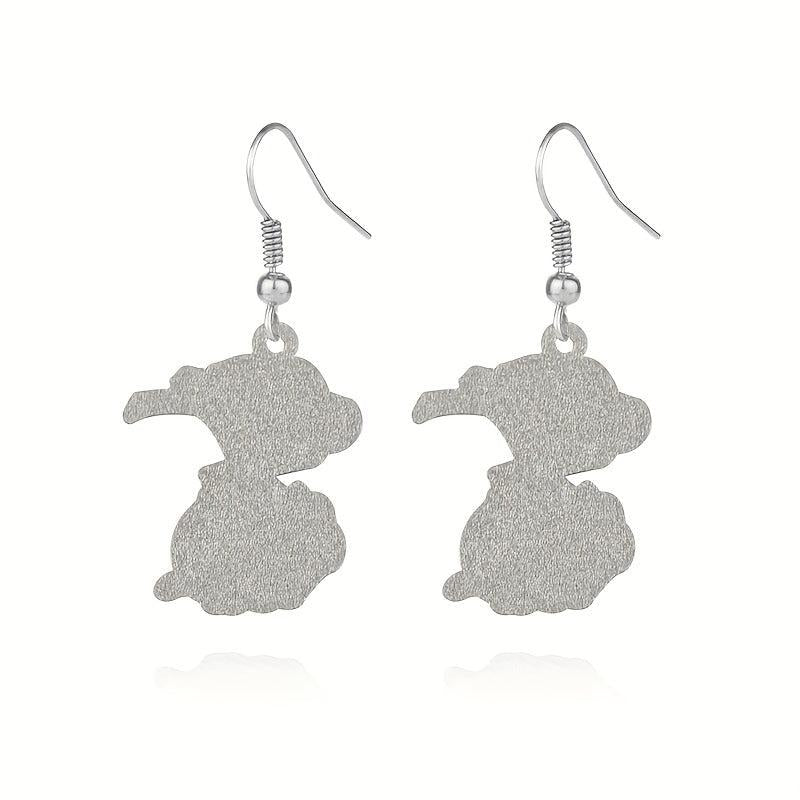 Green Pig Driving Alloy Earrings - Unisex Design