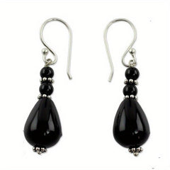 Vintage Stone Water Drop Pendant Earrings