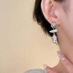 Baroque Faux Pearl Irregular Earrings Retro Ear Studs