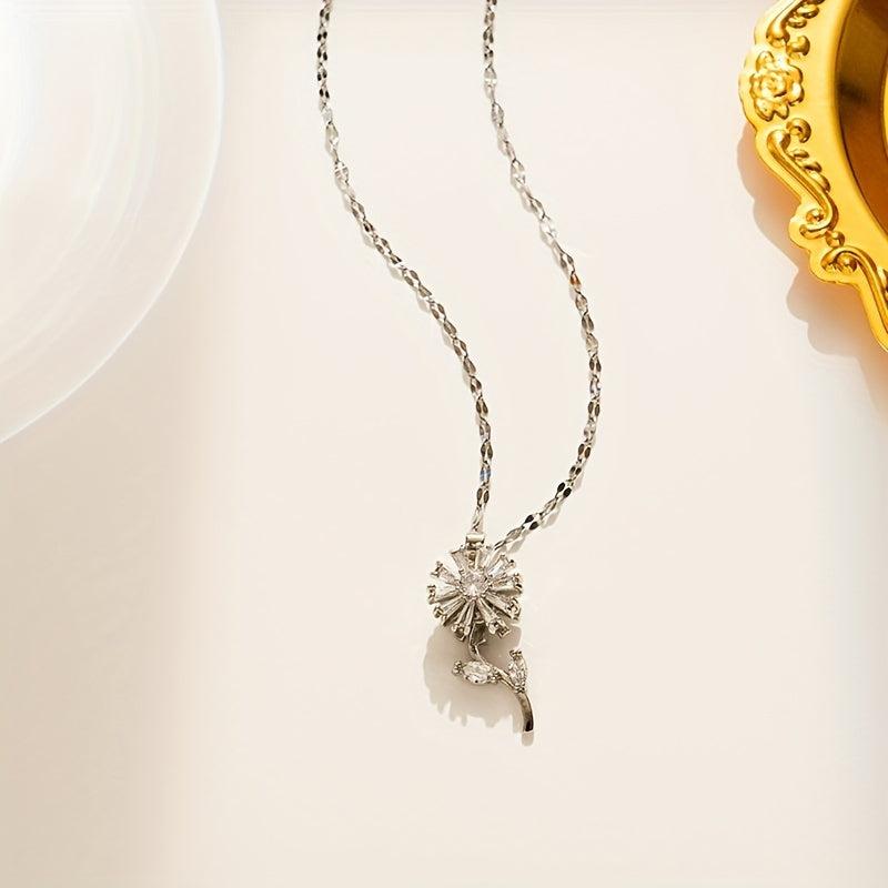 Rotatable Sunflower Necklace Birthday Gift