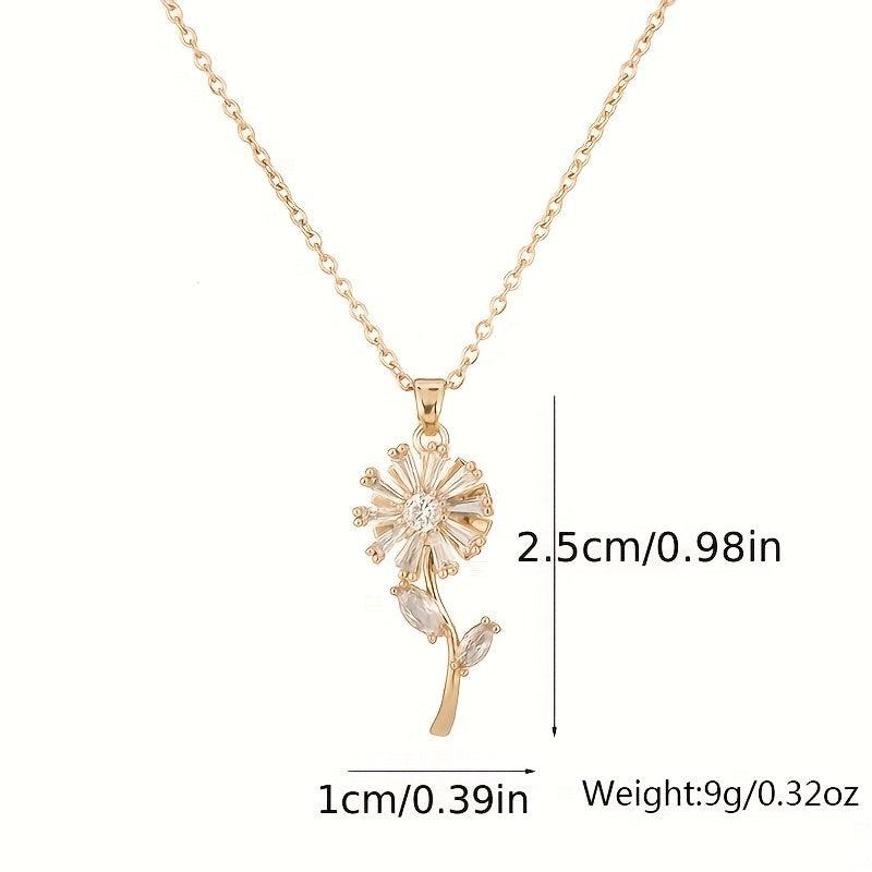 Rotatable Sunflower Necklace Birthday Gift