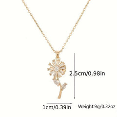 Rotatable Sunflower Necklace Birthday Gift