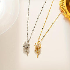 Rotatable Sunflower Necklace Birthday Gift