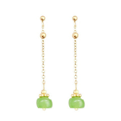 Long Tassel Earrings with Artificial Diamond Inlay Resin Retro Ear Jewelry