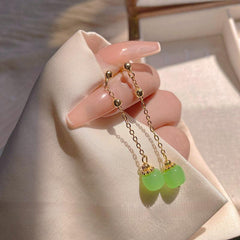 Long Tassel Earrings with Artificial Diamond Inlay Resin Retro Ear Jewelry