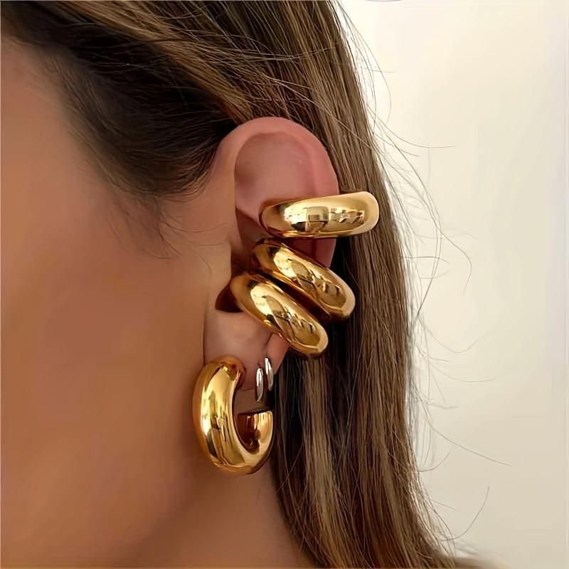 3pcs Metal Feeling Glossy Ear Bone Clip