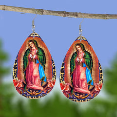 Goddess Drop Faux Leather Earrings Holiday Gift
