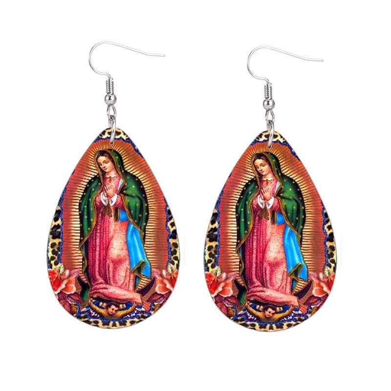 Goddess Drop Faux Leather Earrings Holiday Gift