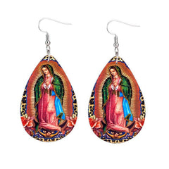 Goddess Drop Faux Leather Earrings Holiday Gift