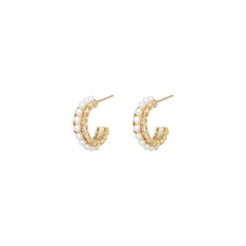 Faux Pearl Geometric Earrings Ear Jewelry For Women Girls