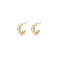 Faux Pearl Geometric Earrings Ear Jewelry For Women Girls