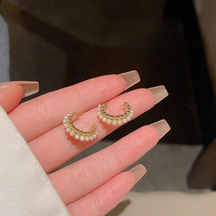 Faux Pearl Geometric Earrings Ear Jewelry For Women Girls