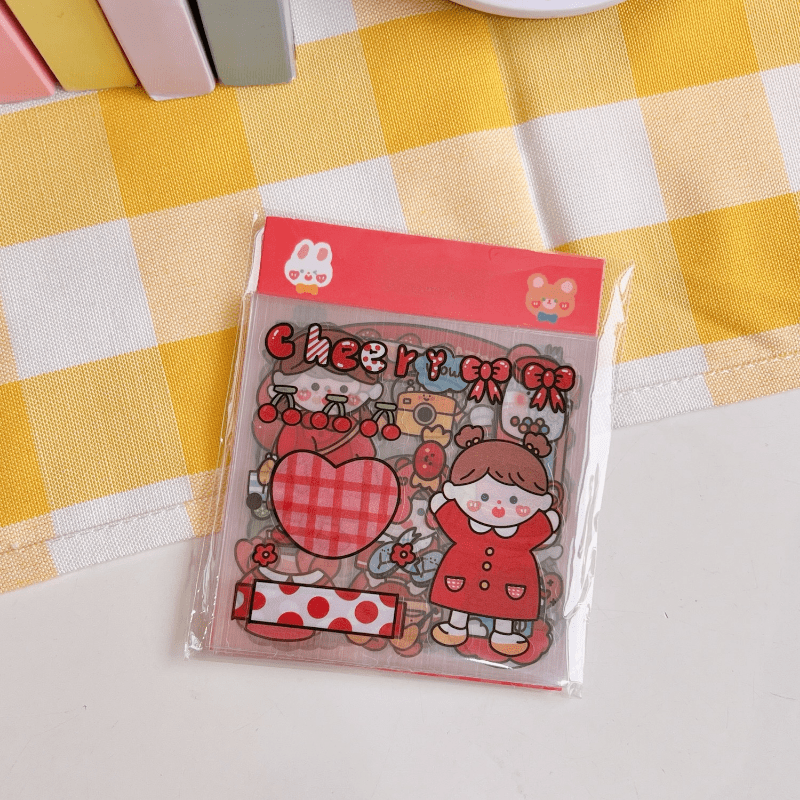 20 Sheets Cartoon Tear off Waterproof Sticker Mobile Phone Case Decoration