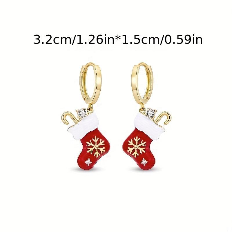 Christmas Snowflake Socks Earrings Female Summer Ear Stud Ear Buckle Niche