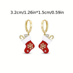 Christmas Snowflake Socks Earrings Female Summer Ear Stud Ear Buckle Niche