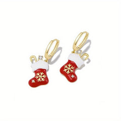 Christmas Snowflake Socks Earrings Female Summer Ear Stud Ear Buckle Niche